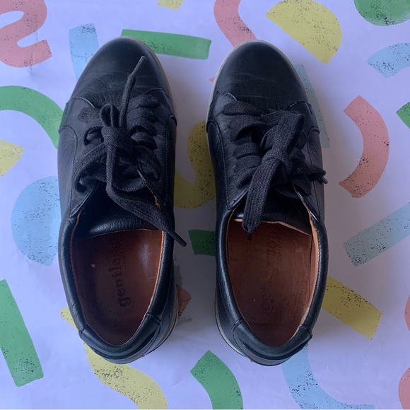 Gentle Souls 5.5 Black Leather Sneaker Haddie Wedge - Picture 5 of 6